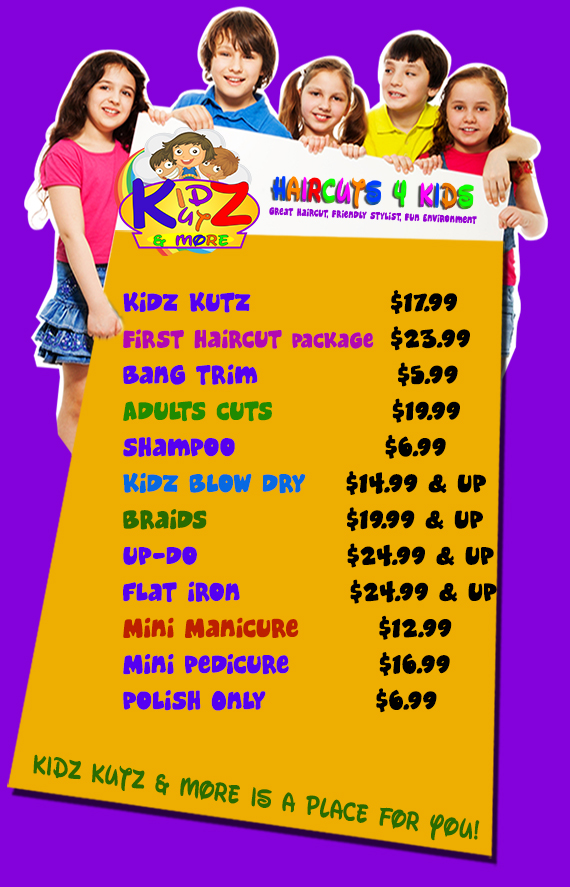 PRECIOS-2018 | kidz kutz n more | Kids Hair Salon | Haircut for Kids at  Katy Texas | Haircuts for family Katy Texaskidz kutz n more | Kids Hair  Salon | Haircut